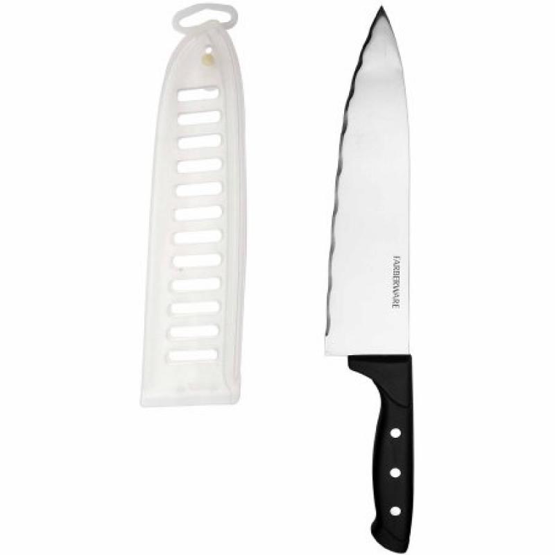 Farberware Wave Edge 8" Chef Knife with Clear Blade Cover