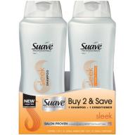 Suave Professionals Sleek Shampoo and Conditioner, 28 oz, Pack of 2