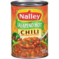 Nalley Jalapeno Hot Chili Con Carne With Beans, 15 oz