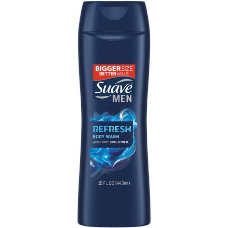 Suave Men Refresh Body Wash, 15 oz