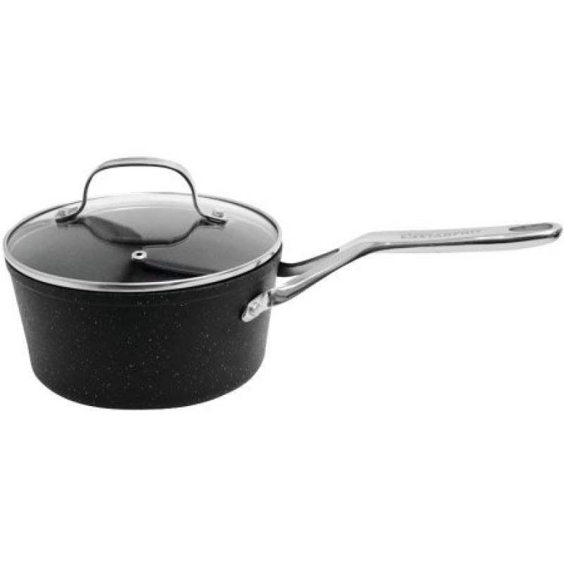 Starfrit The Rock Saucepan with Glass Lid, 3-Quart