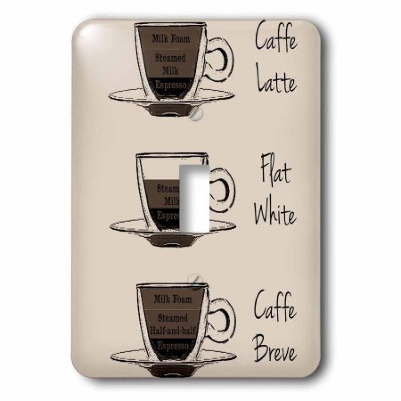 3dRose Caf Latte Coffee Art, Single Toggle Switch