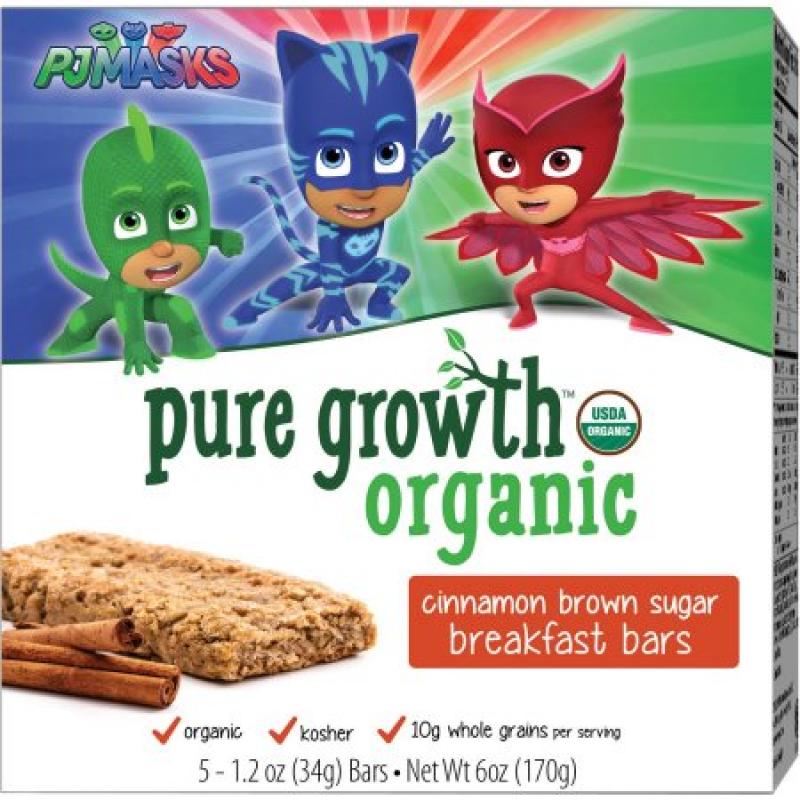 Pure Growth Organic Cinnamon Brown Sugar Breakfast Bars, 1.2 oz, 5 count