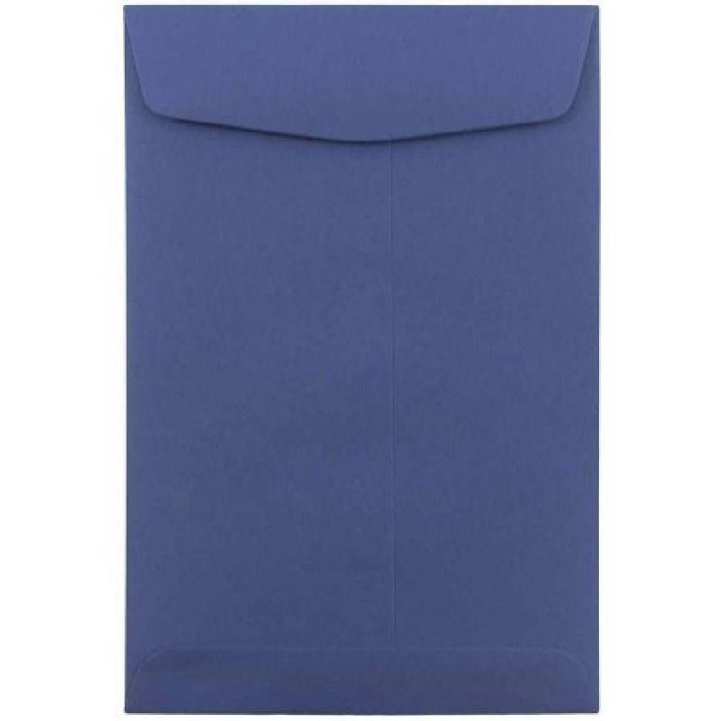 JAM Paper Open End (6" x 9") Envelopes, Basis Presidential Blue, 10pk