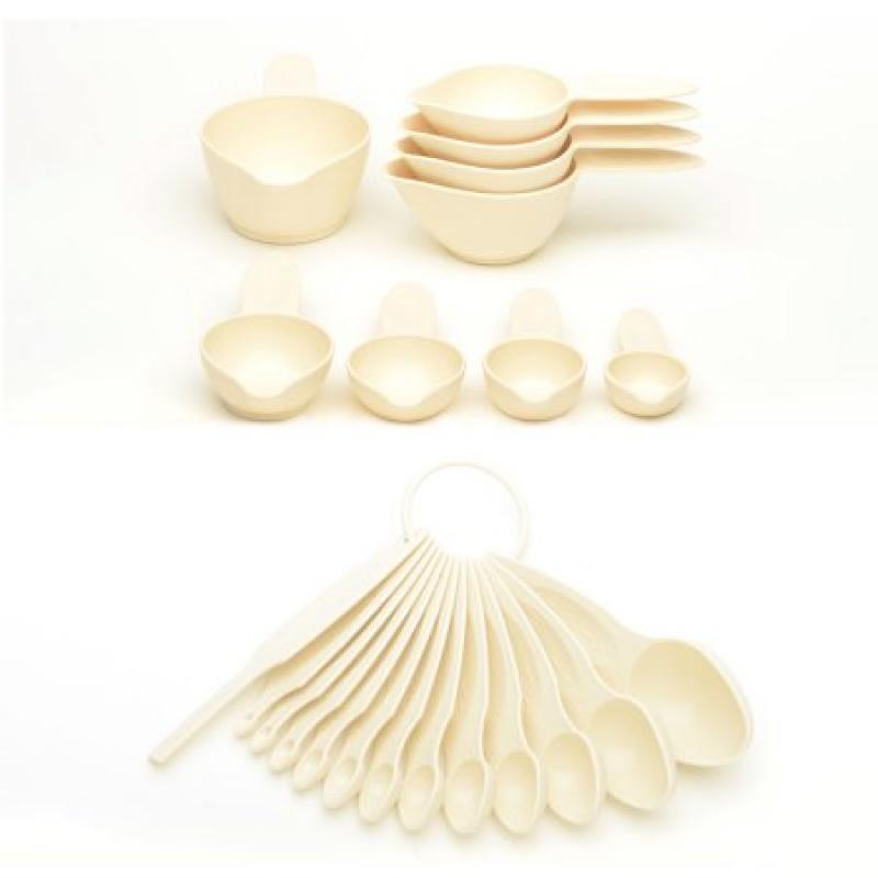 POURfect 22pc Almond Cream Measuring Spoon & Cup Sets are the worlds largest assortment of sizes & worlds most accurate -