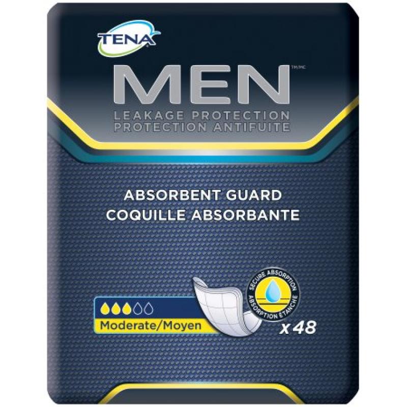 TENA Incontinence Guards for Men, Moderate Absorbency, 48 Count