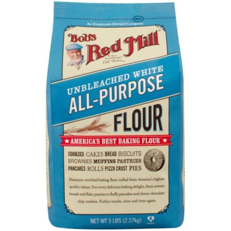 Bob&#039;s Red Mill Unbleached White Flour, 5 lb (Pack of 4)