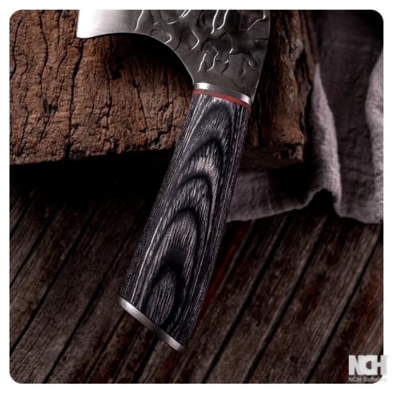 Hand Forged Kitchen Knives Chef Slicing Meat Cleaver with Wood Handle Vegetable Cutter High-Carbon Steel Carving Nakiri Knife