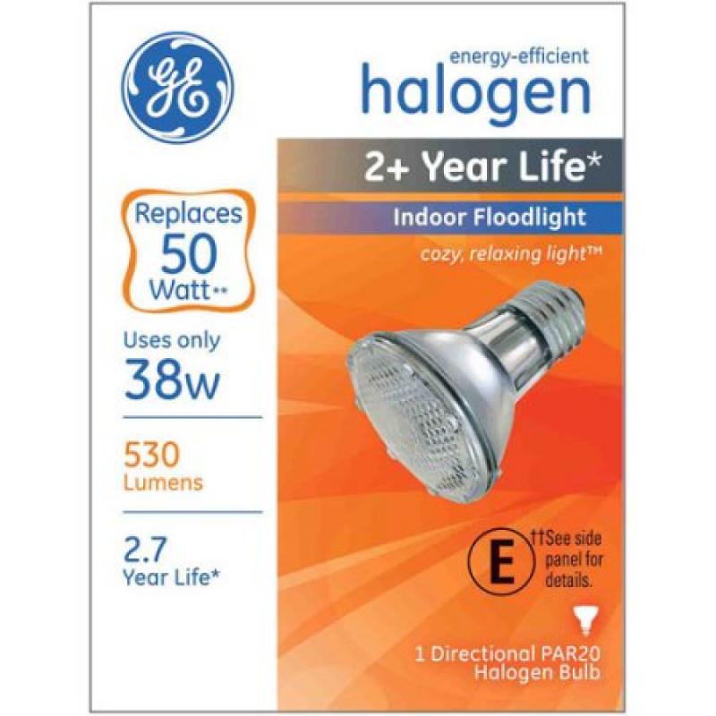 GE energy-efficient halogen 38 watt PAR20 floodlight 1-pack