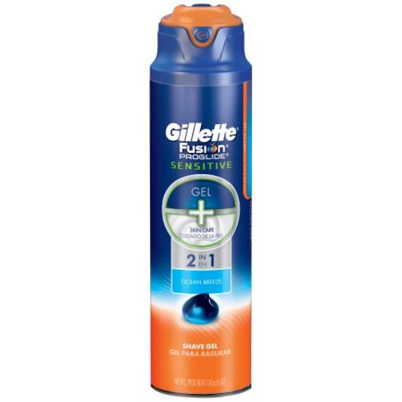 Gillette�� Fusion�� ProGlide�� Sensitive 2 in 1 Ocean Breeze Shave Gel 6 oz. Spout Top Can