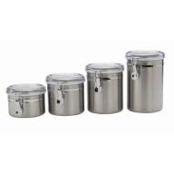 Anchor Hocking 4-Piece Stainless Steel Canister Set with Clear Lid