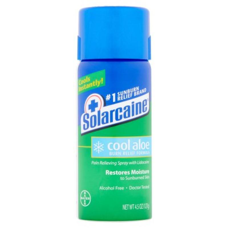 Bayer Solarcaine Cool Aloe Pain Relieving Spray with Lidocaine, 4.5 oz