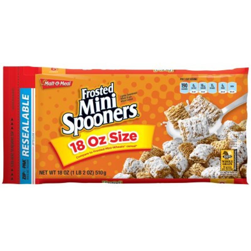 Malt-O-Meal Mini Spooners Frosted Whole Grain Wheat Cereal, 18 oz