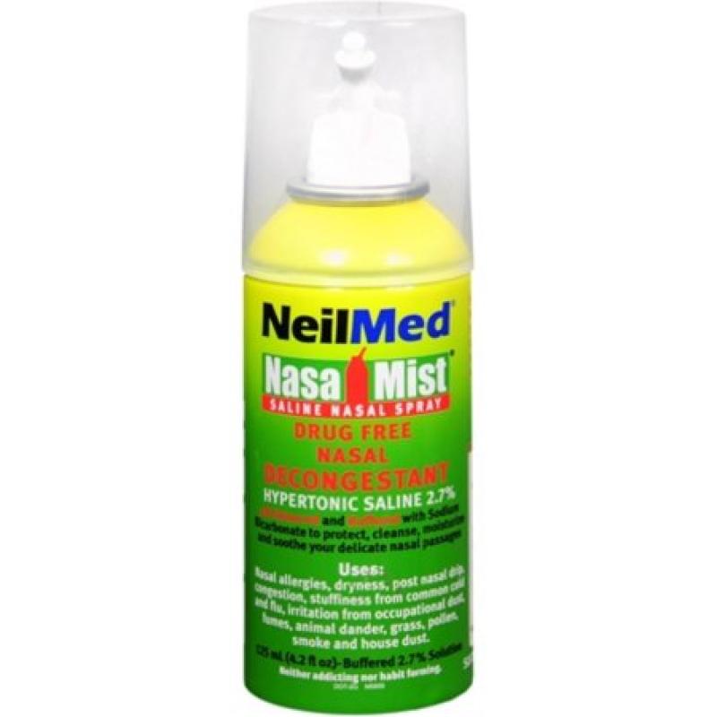 NeilMed Nasal Mist Extra Strength Hypertonic Nasal Saline Spray, 4.2 fl oz