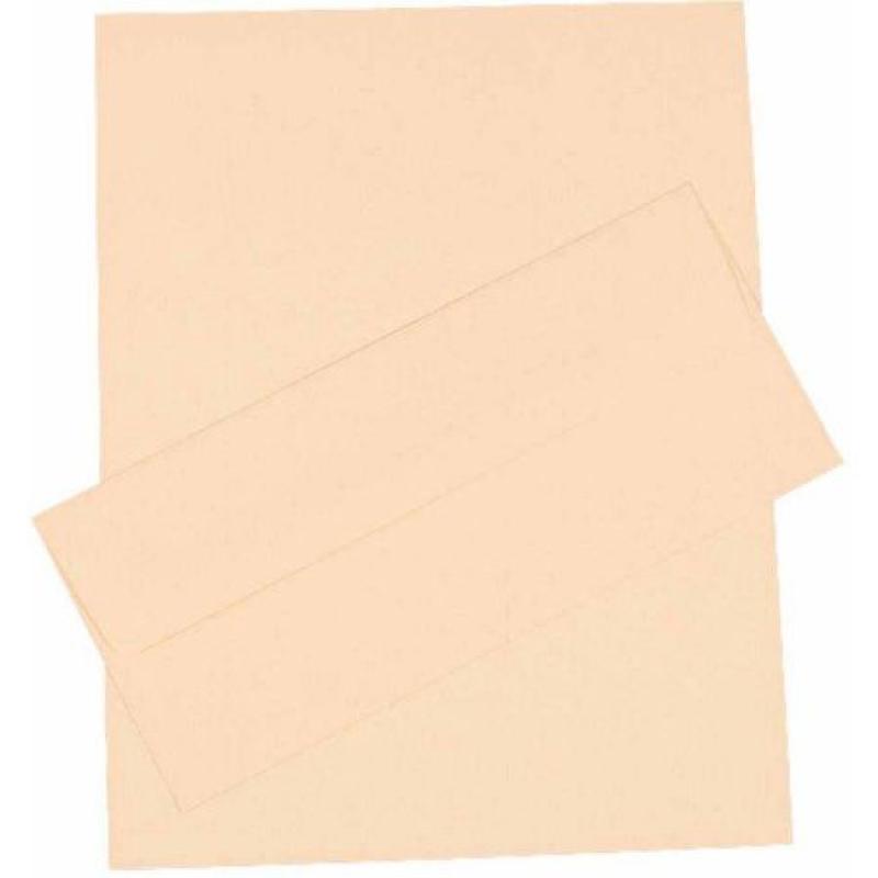 JAM Paper Strathmore Business Stationery Sets with Matching #10 Envelopes, Ivory Wove, 100-Pack