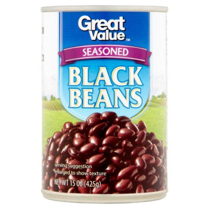 Great Value Seasoned Black Beans, 15 oz