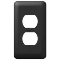 Black Metal Single Duplex Outlet Wall Plate Cover