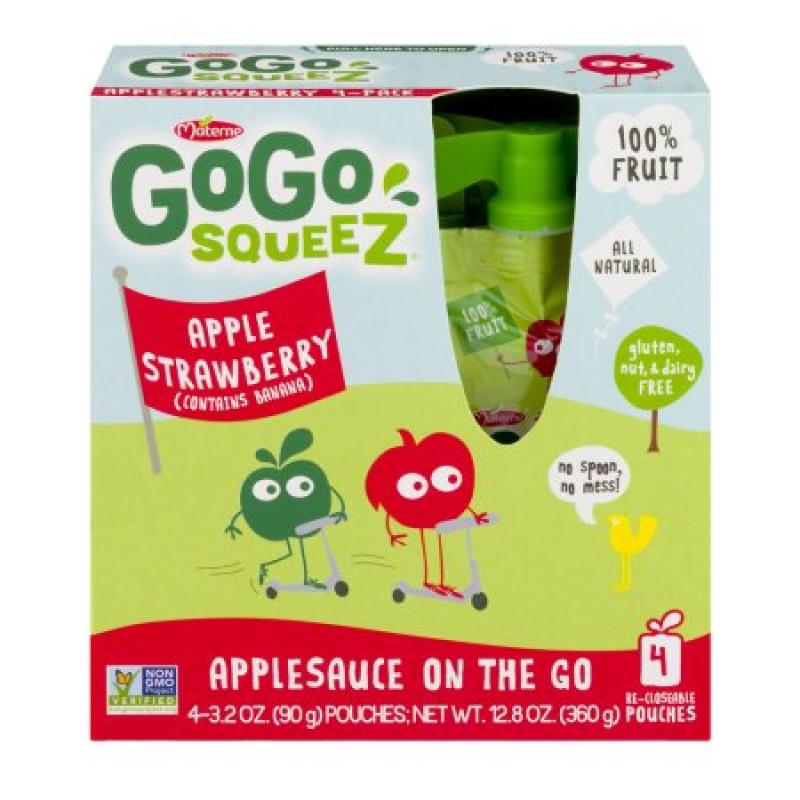 Materne GoGo Squeez Applesauce On The Go Apple Strawberry - 4 CT