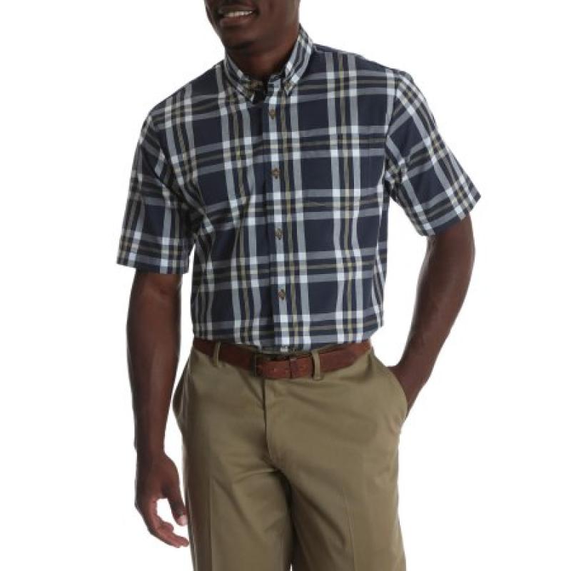 Wrangler Tall Men's Short Sleeve Wrinkle Resist Plaid Shirt