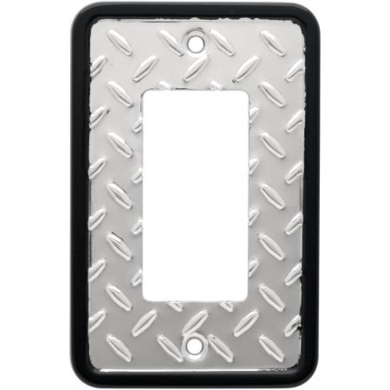 Brainerd Diamond Plate Single Decorator Wall Plate, Chrome