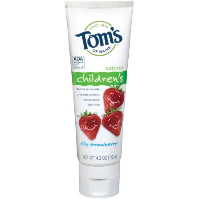 Toms of Maine Childrens Silly Strawberry Fluoride Toothpaste, 4.2 oz