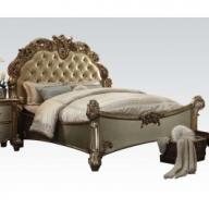 Acme Vendome Button Tufted Queen Bed in Gold Patina 23000Q