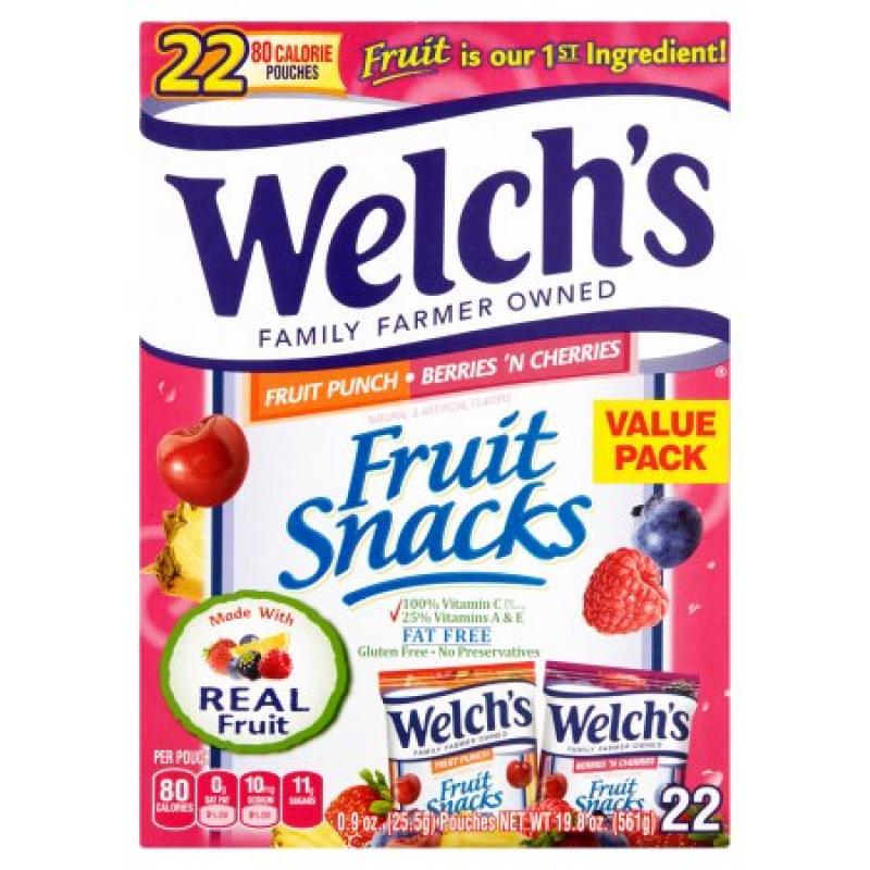 Welch&#039;s Fruit Snacks Fruit Punch - Berries &#039;N Cherries - 22 CT