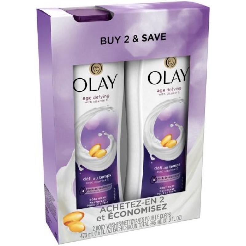 Olay Age Defying Body Wash with Vitamin E, 16 oz, (Pack of 2)