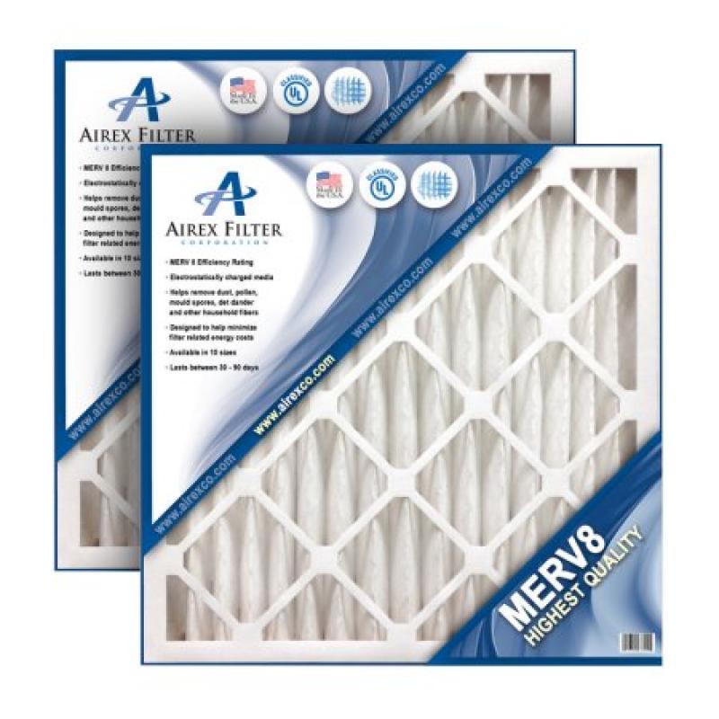 16x25x1 Pleated Air Filter MERV 8 - Highest Quality - 6 Pack - (Actual Size: 15.5 X 24.5 X .75)