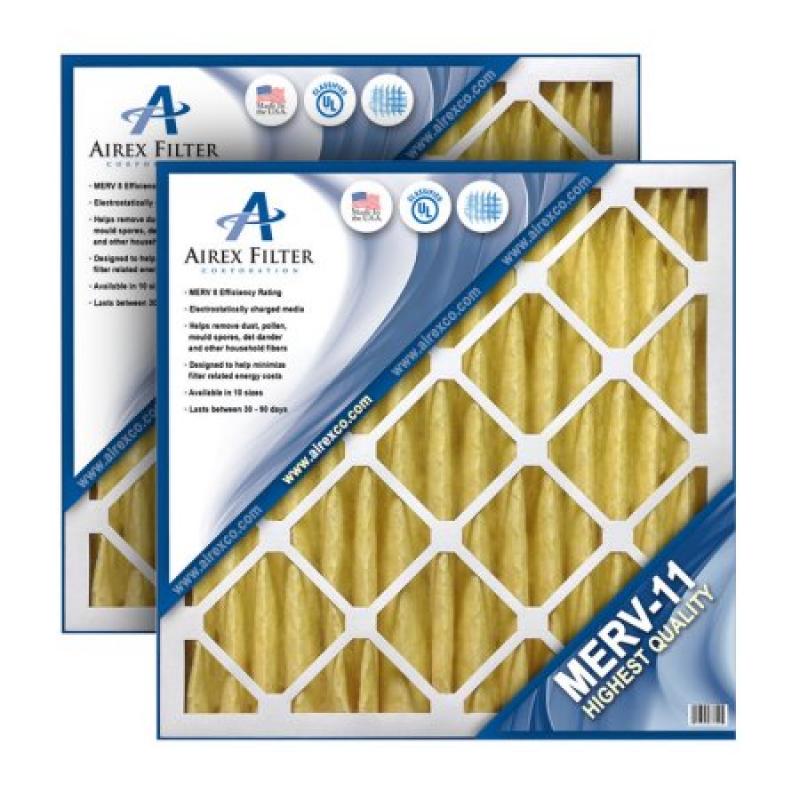 25x25x2 Pleated Air Filter MERV 11 - Highest Quality - 3 Pack - (Actual Size: 24.75 X 24.75 X 1.75)