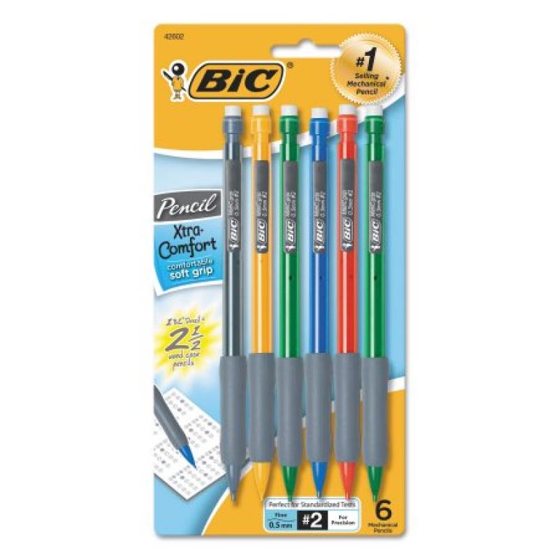 BIC Xtra-Comfort Mechanical Pencil, .5mm, Assorted 6 Count