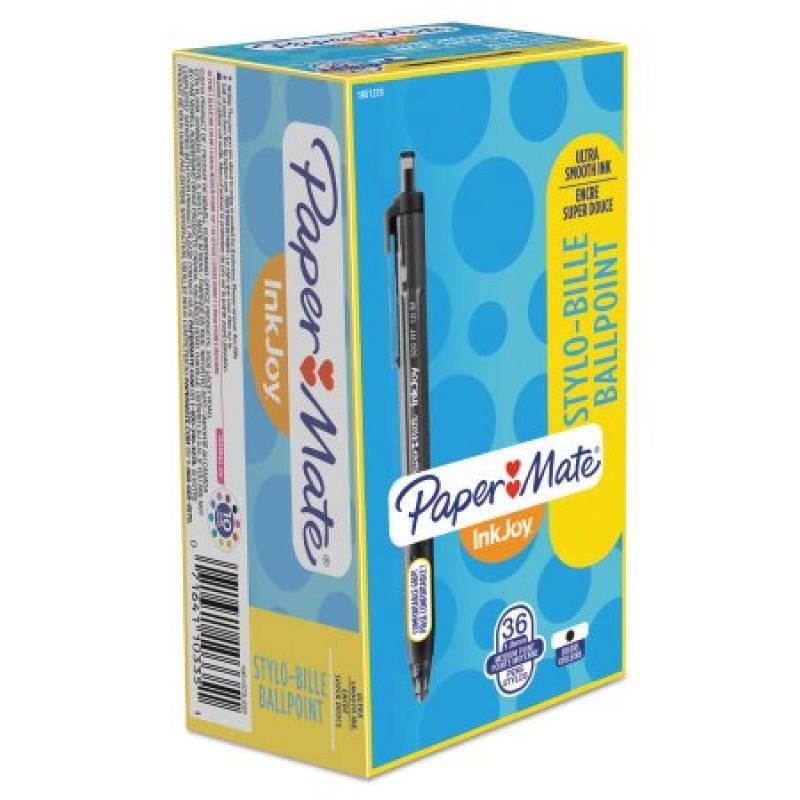 Paper Mate InkJoy 300RT Ballpoint Pen, 1.0mm, Black Ink, 36 per Box