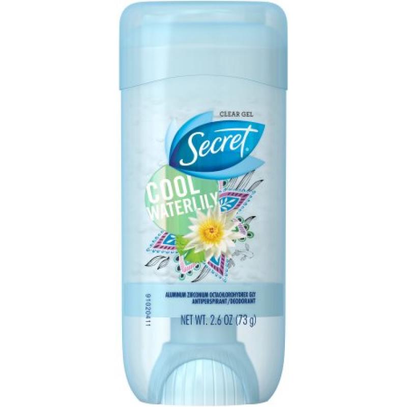 Secret Clear Gel Antiperspirant and Deodorant, Cool WaterLily, 2.6 oz