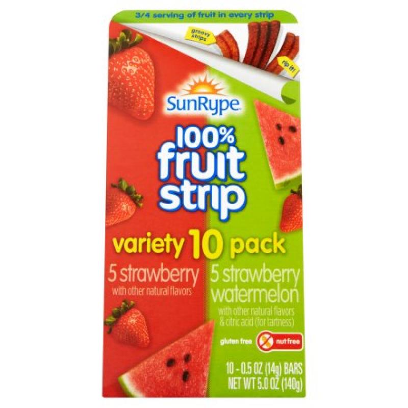 SunRype 100% Fruit Strip Bars Variety Pack 10 x 0.5oz (5.0oz)