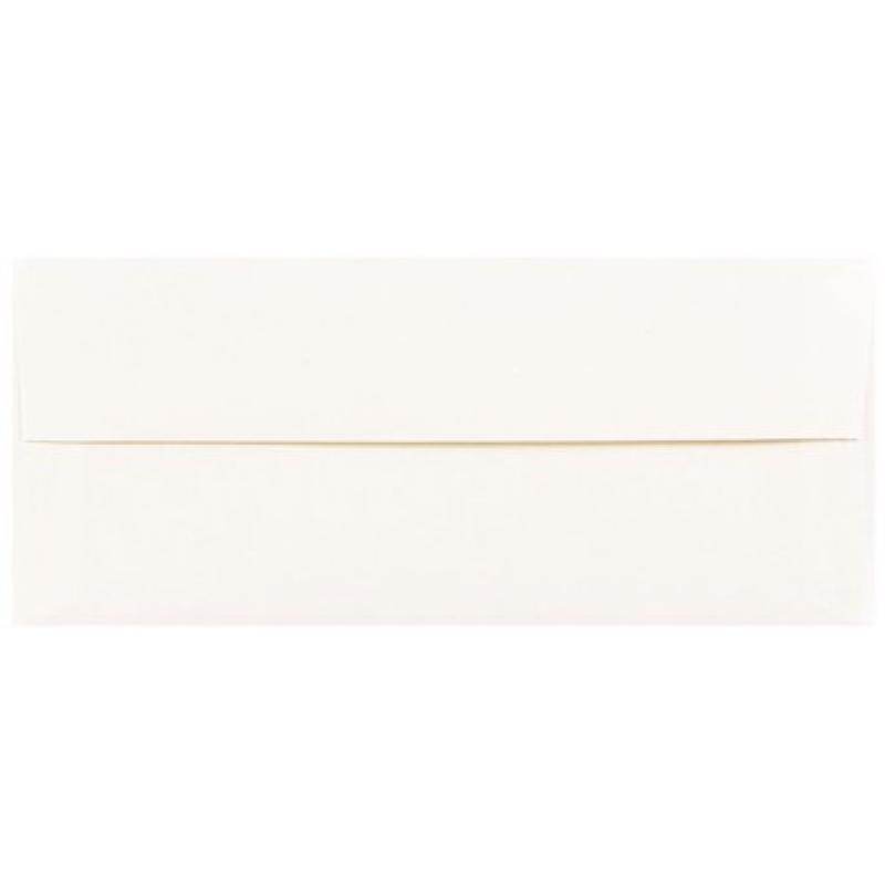 JAM Paper #10 Business Envelopes, 4 1/8 x 9 1/2, Parchment White Recycled, 1000/carton