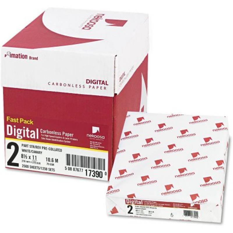 Nekoosa Fast Pack Digital Carbonless Paper, 8-1/2 x 11, White/Canary, 2500/Carton
