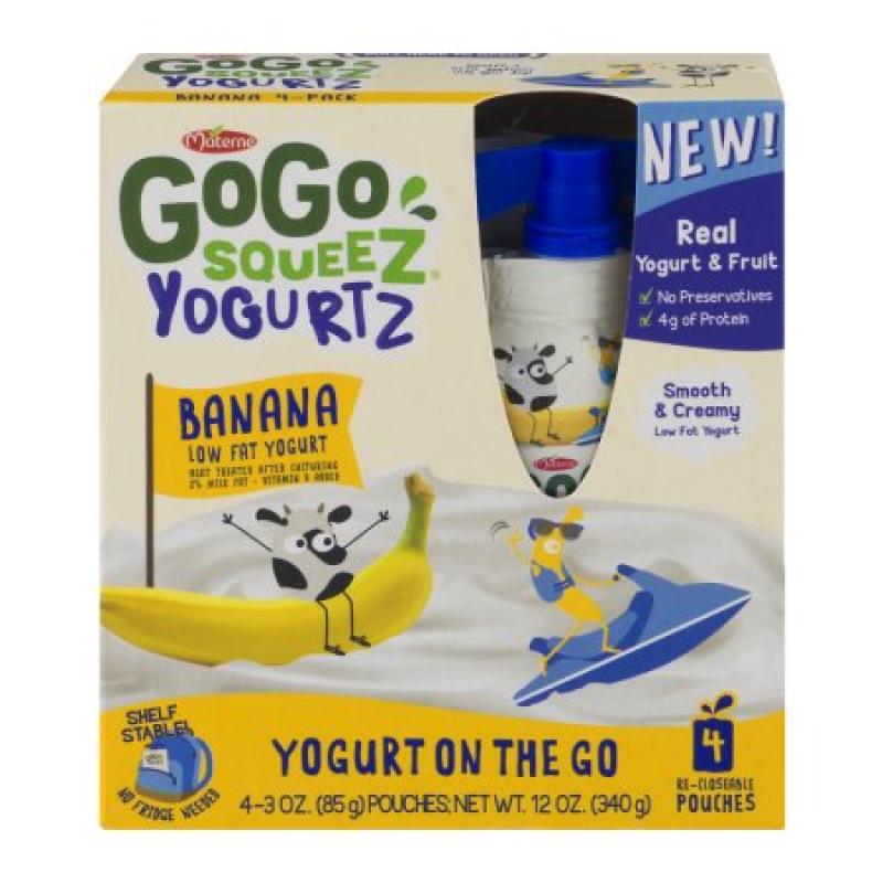 GoGo Squeez Yogurtz Low Fat Yogurt Banana - 4 CT