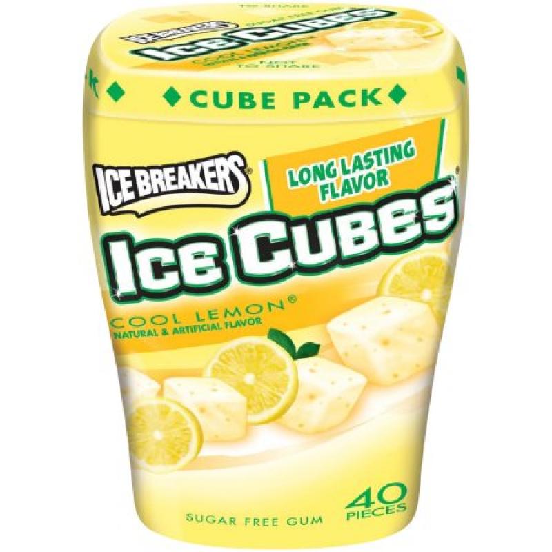 Ice Breakers Ice Cubes Cool Lemon Sugar Free Gum, 3.24 oz