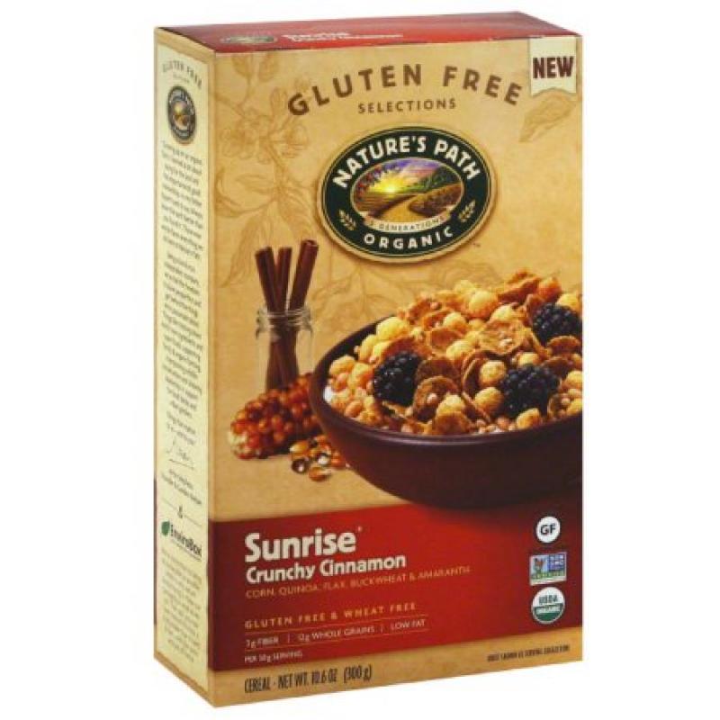 Nature&#039;s Path Organic Gluten Free Selections Sunrise Crunchy Cinnamon Cereal, 10.6 oz, (Pack of 6)