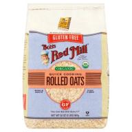 Bob&#039;s Red Mill Gluten Free Organic Quick Cooking Rolled Oats, 32 oz, 4 pack