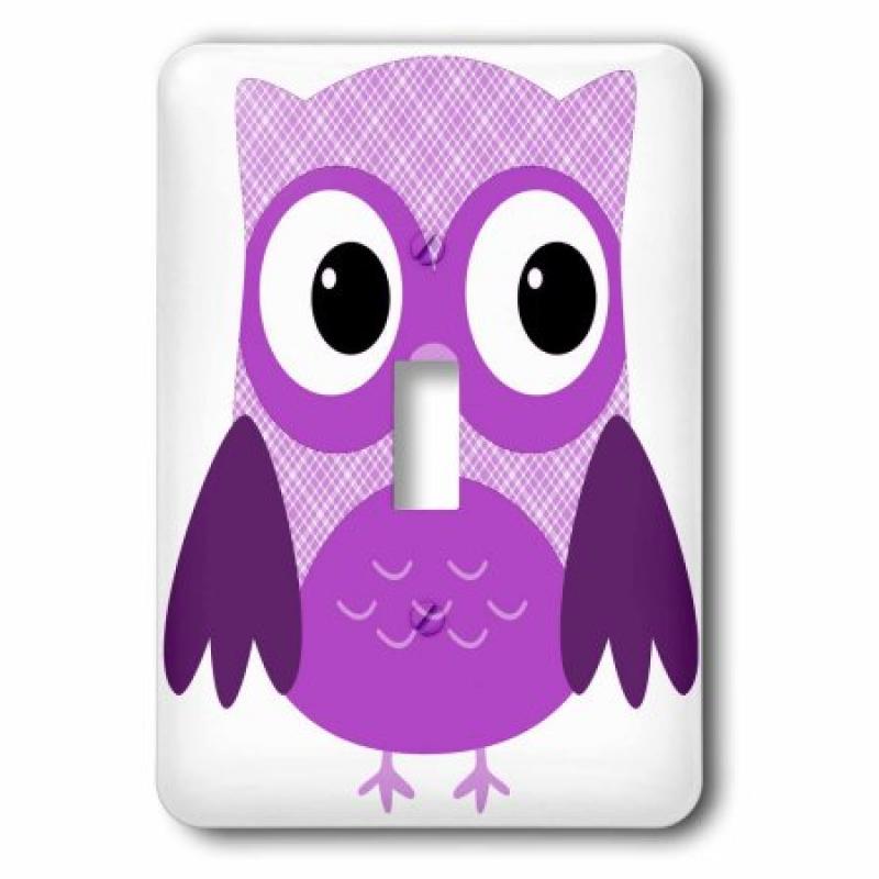 3dRose Cute Purple Plaid Owl, 2 Plug Outlet Cover