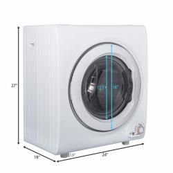2.65 Cu. Ft. High Efficiency Electric Stackable Dryer in White
