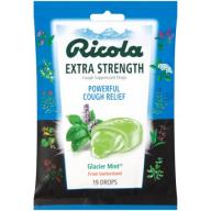 RICOLA Extra Strength Glacier Mint Cough Suppressant Drops, 19 Count (Pack of 12)