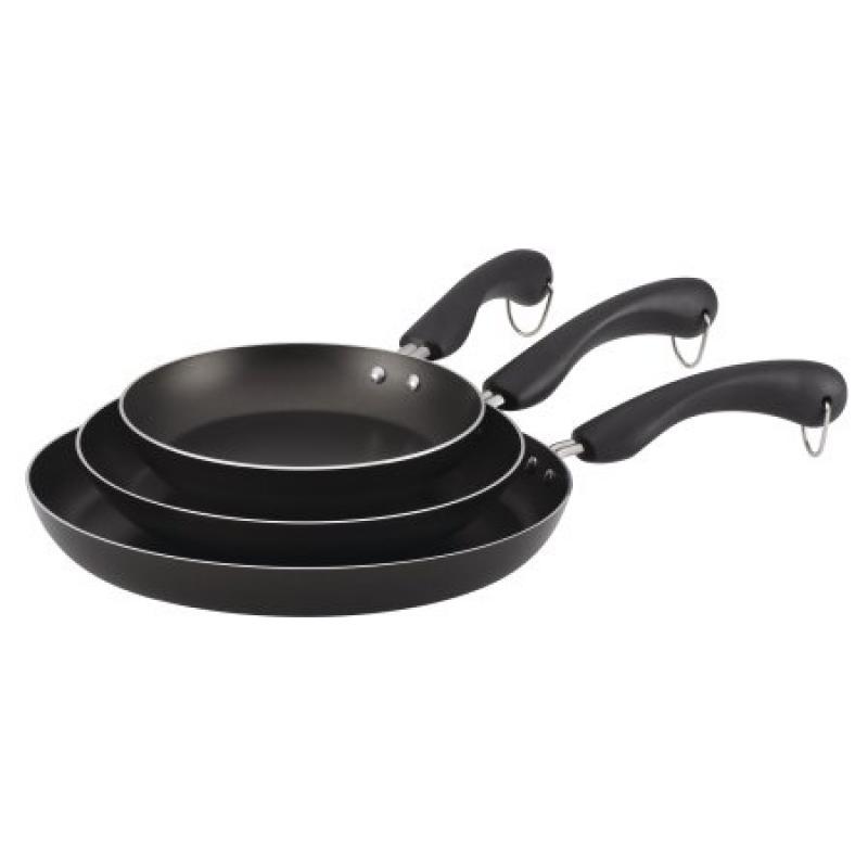 Farberware Easy Clean Aluminum Nonstick Triple Pack 8-Inch, 10-Inch and 12-Inch Skillets, Black