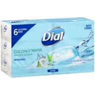 Dial Coconut Water Glycerin Bar Soap, 4 oz, 6 count