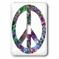 3dRose Colorful Peace Sign - enjoy this digital artwork featuring a Colorful Peace Sign, 2 Plug Outlet Cover