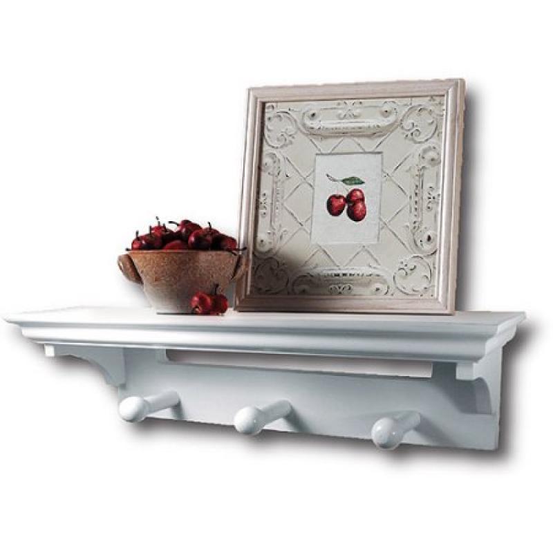 Shelf with Pegs, White, 17&#039;&#039;