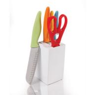 Colorsplash Primary Basics 6-Piece Preparation Cutlery Set, Stainless Steel