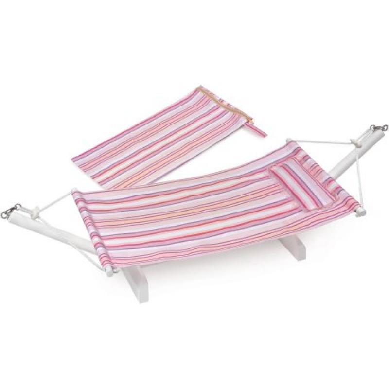 Badger Basket Portable Doll Hammock with Travel Bag, Multi/Stripe, Fits Most 18" Dolls and My Life As