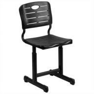 Flash Furniture Adjustable Height Black Student Chair with Black Pedestal Frame